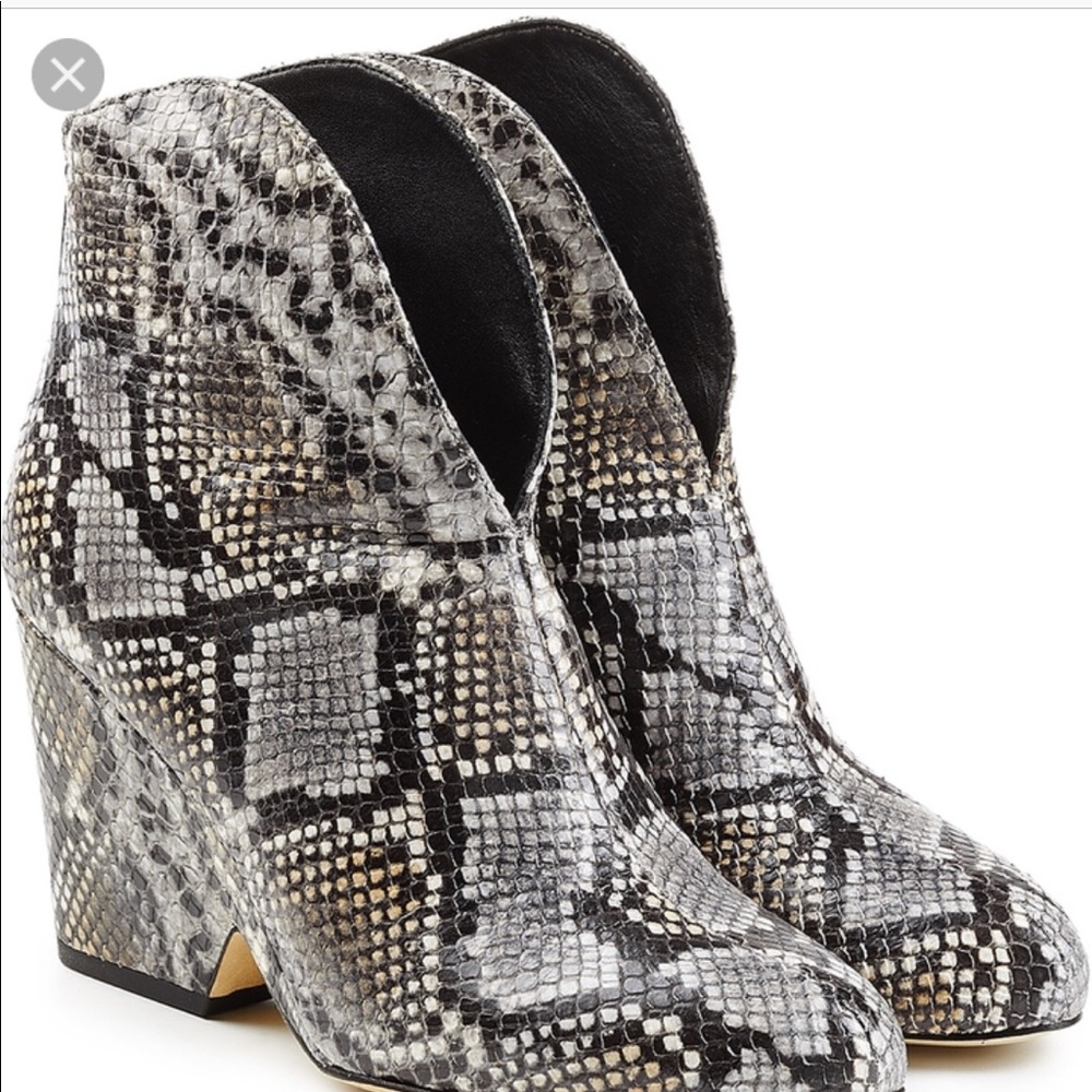 DVF leather reptile ankle boots